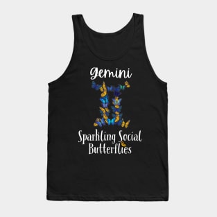 Funny Gemini Zodiac Sign - Gemini, Sparkling Social Butterflies Tank Top